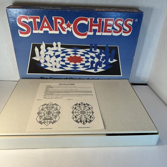 Star Chess Board Game Circular Spiral Straight Maneuvers Complete w/ Box - Picture 6 of 9